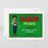 Eatmor Pear Crate LabelYakima, WA Briefkaart (Voorkant / Achterkant)