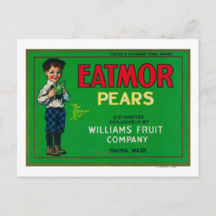 Eatmor Pear Crate LabelYakima, WA Briefkaart