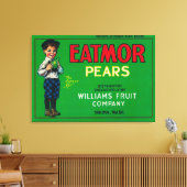 Eatmor Pear Crate LabelYakima, WA Canvas Afdruk (Insitu (Woonkamer))
