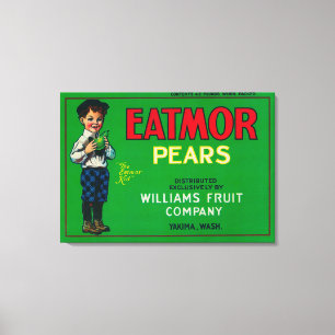 Eatmor Pear Crate LabelYakima, WA Canvas Afdruk