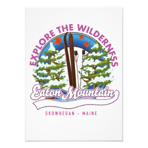 Eaton Mountain Skowhegan, Maine logo Foto Afdruk