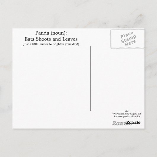 "Eats Shoots and Leaves" Briefkaart (Achterkant)