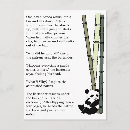 "Eats Shoots and Leaves" Briefkaart (Voorkant)