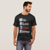 Eats Sleep Anime Repeats Gift T-shirt (Voorkant volledig)
