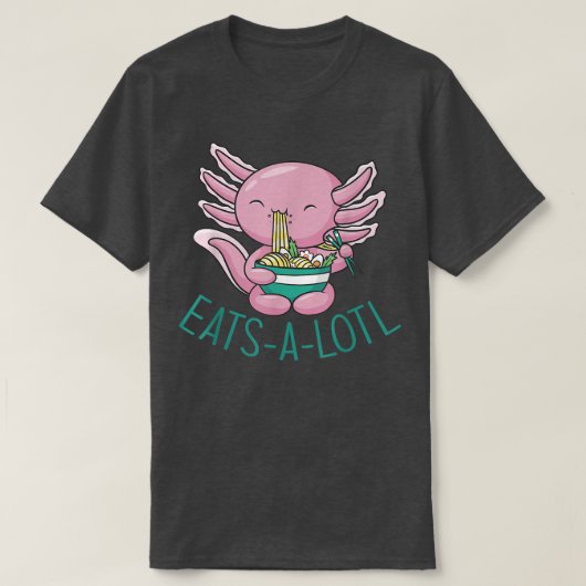 EATSALOTL RAMEN Japan Axolotl Eating Japans noedel T-shirt (Design voorkant)