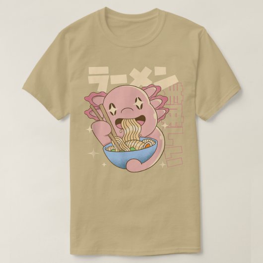 EATSALOTL RAMEN Japanse Axolotl Eating Noodles Ja T-shirt (Design voorkant)