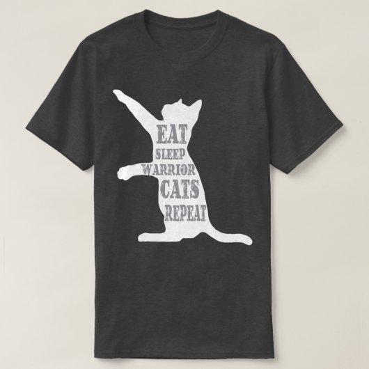 EatSleepWarrior CatsRepeat Funny Cat Lover T-shirt (Design voorkant)
