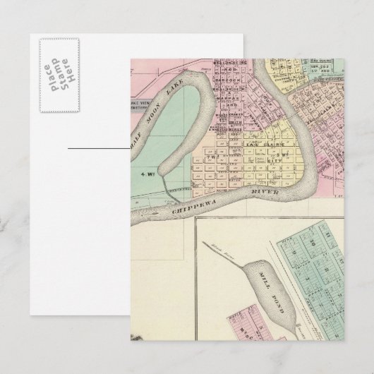 Eau Claire en Medford Briefkaart (Voorkant / Achterkant)