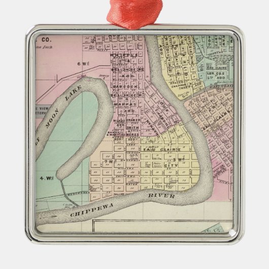 Eau Claire en Medford Metalen Ornament (Voorkant)