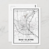 Eau Claire Map Briefkaart (Voorkant / Achterkant)