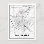 Eau Claire Map Briefkaart (Voorkant)