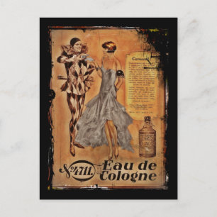 Eau de Cologne Harlequin en Flapper Briefkaart