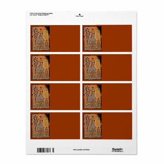 Eau de Cologne Harlequin en Flapper Etiket (Full Sheet)