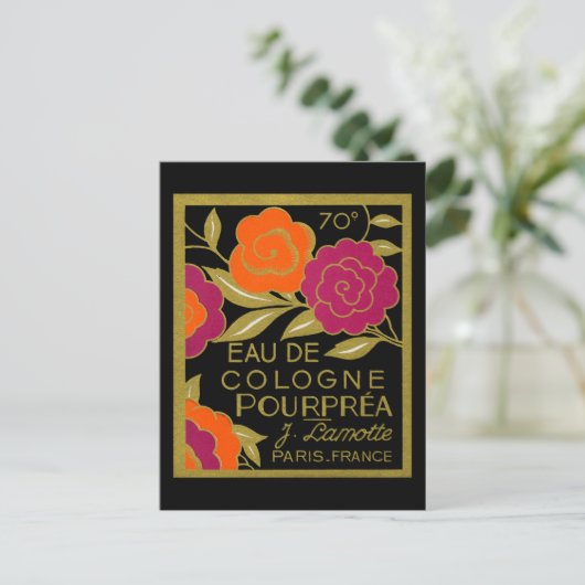 Eau de Cologne Pourprea parfum 1920 Briefkaart (Staand voorkant)