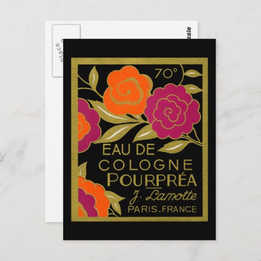 Eau de Cologne Pourprea parfum 1920 Briefkaart (Voorkant / Achterkant)