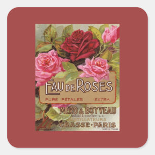 Eau de Rozen French Scent Vierkante Sticker