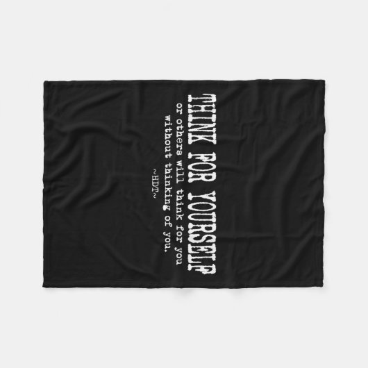 Eau Quote Motivation Insrational - Think For Yours Fleece Deken (Voorkant (Horizontaal))