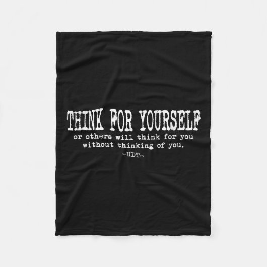 Eau Quote Motivation Insrational - Think For Yours Fleece Deken (Voorkant)