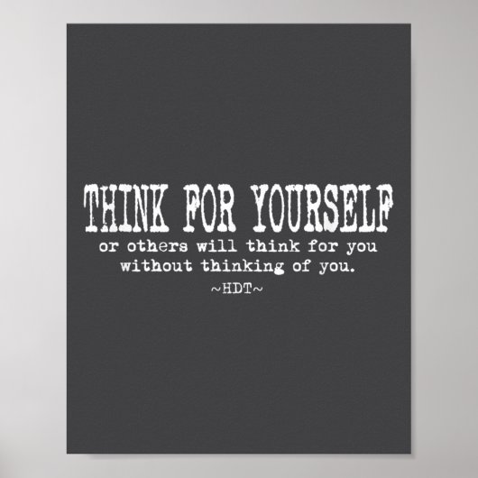 Eau Quote Motivation Insrational - Think For Yours Poster (Voorkant)