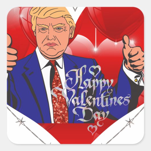 eb - dag donald trump vierkante sticker (Voorkant)