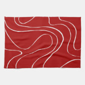 Eb en Vloed 2 in Rood en Wit Theedoek (Horizontaal)