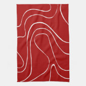 Eb en Vloed 2 in Rood en Wit Theedoek (Verticaal)