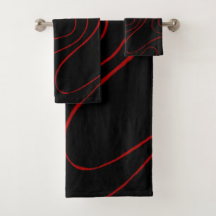 Eb en Vloed 2 in Rood en Zwart Bad Handdoek