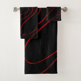Eb en Vloed 2 in Rood en Zwart Bad Handdoek