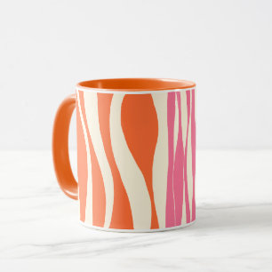Eb en Vloed - Roze, Oranje en Crème Mok