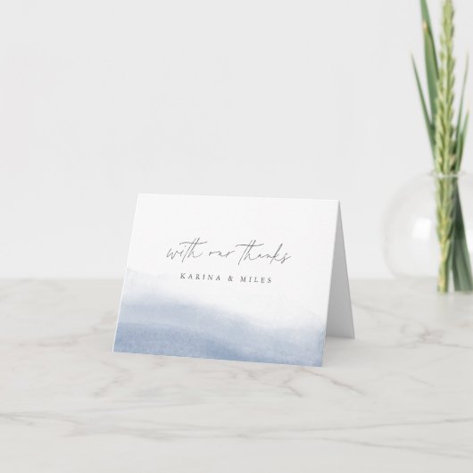 eb | Waterverf bruiloft aan de kust Bedankkaart (Voorkant)