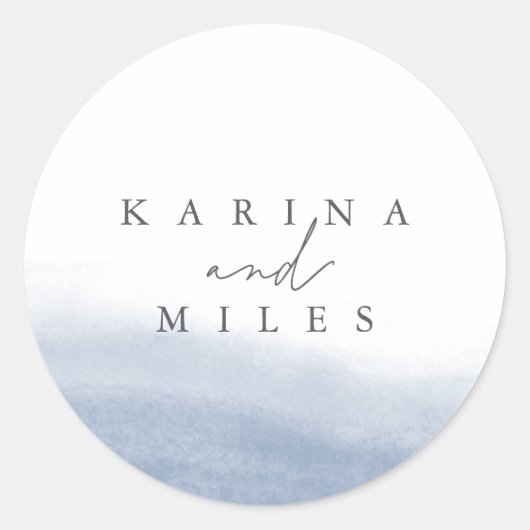 eb | Waterverf bruiloft aan de kust Ronde Sticker (Voorkant)
