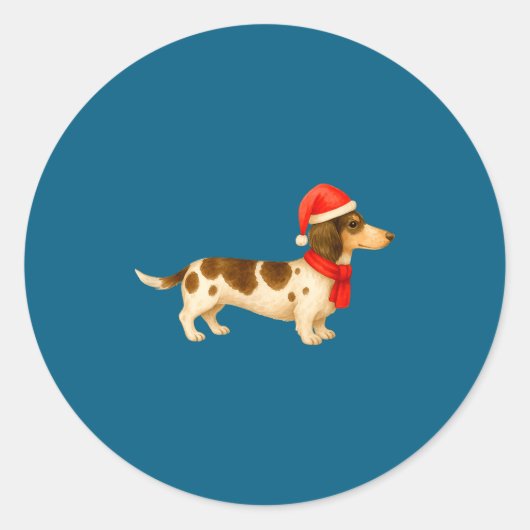 Ebald Christmas Dachshund E Funny Doxie Dog Mom  Ronde Sticker (Voorkant)