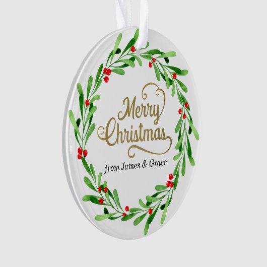 eBay Elegant Gold Merry - kerstfeestdag Foto Ornament (voorkant)