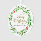 eBay Elegant Gold Merry - kerstfeestdag Foto Ornament (voorkant)