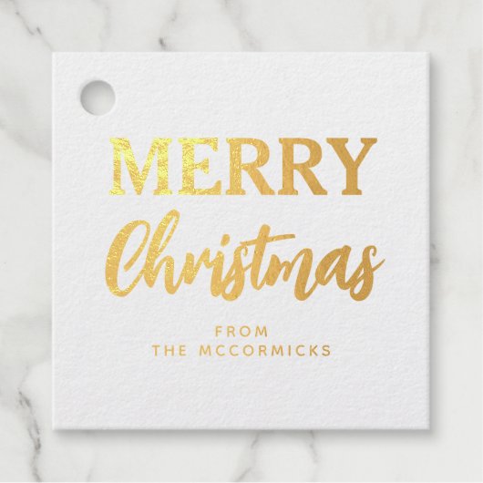 eBay Elegant Gold Merry-kerstscript Bedankjes Labels (Voorkant)