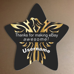 eBay-verpakkingen Bedankt Sticker Gold Phoenix