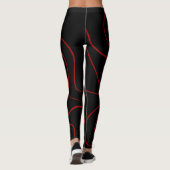 Ebb and Flow 2 in Rood en Zwart Leggings (Achterkant)