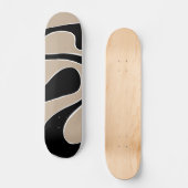 Ebb and Flow 2 in Taupe, Zwart en Wit Persoonlijk Skateboard (Voorkant)