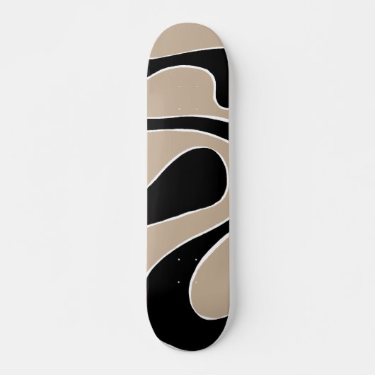 Ebb and Flow 2 in Taupe, Zwart en Wit Persoonlijk Skateboard (Voorkant)