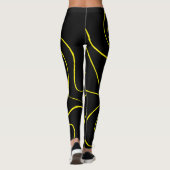 Ebb and Flow 2 in Zwart en Geel Leggings (Achterkant)
