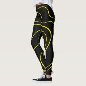 Ebb and Flow 2 in Zwart en Geel Leggings (Links)