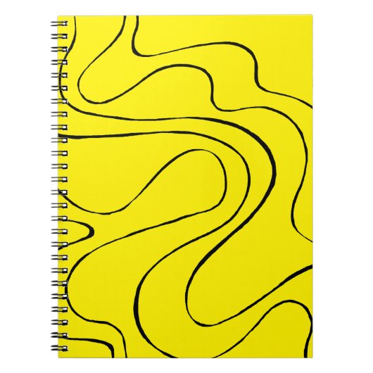 Ebb and Flow 2 in zwart en geel Notitieboek (Voorkant)