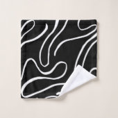 Ebb and Flow 2 - Zwart op witte badhanddoekset Bad Handdoek (Wasdoekje)
