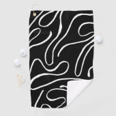 Ebb and Flow 2 - Zwart op witte handdoekset Golfhanddoek (Insitu)