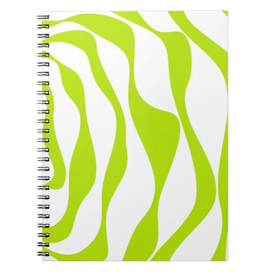 Ebb and Flow 4 in limoengroen en wit Notitieboek (Voorkant)