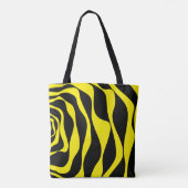 Ebb and Flow 4 in Zwart en Geel Tote Bag (Achterkant)