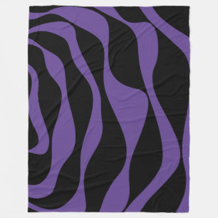 Ebb and Flow 4 in Zwart en Paars Fleece Deken