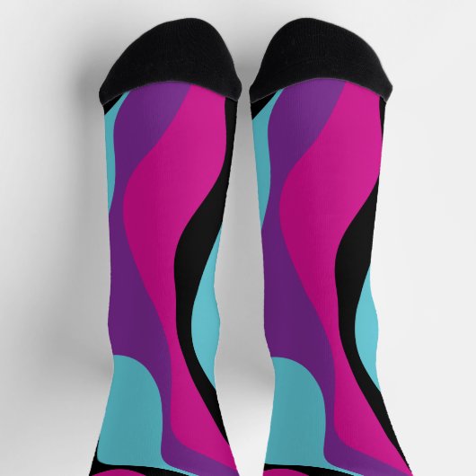 Ebb and Flow 4 - Roze, Paars, Blauw en Zwart Sokken (Top)