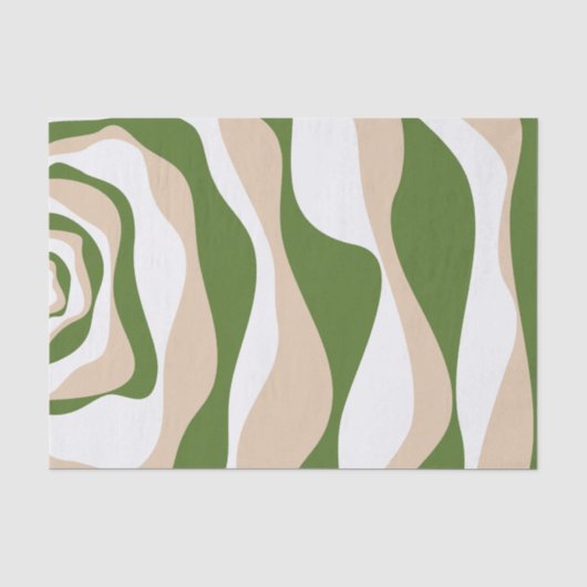 Ebb and Flow 4 - Wit, Zand en Palm Groen Tissuepapier (Voorkant)