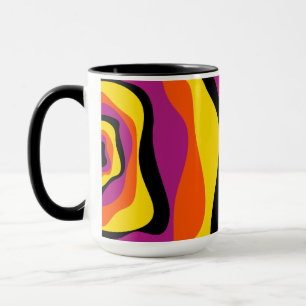 Ebb and Flow 4 - Zwart, Roze, Oranje en Geel Mok